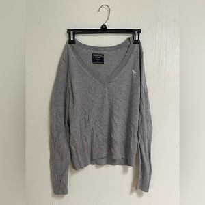 gray vintage v neck sweater